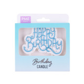 Vela Happy Birthday Glitter Azul PME