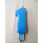 Vela nº 1 Azul Bebé 9,5cm