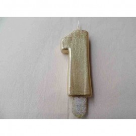 Vela nº 1 Dourado 9,5cm