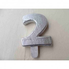 Vela nº 2 Prateado 9,5cm