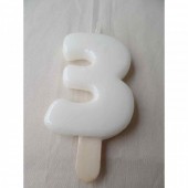 Vela nº 3 Branco 9,5cm