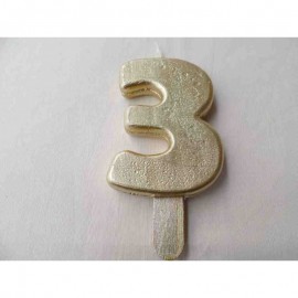 Vela nº 3 Dourado 9,5cm