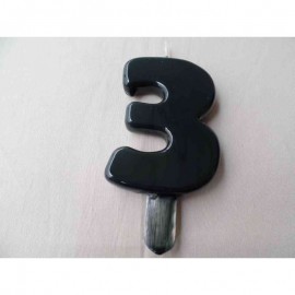 Vela nº 3 Preto 9,5cm