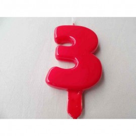 Vela nº 3 Vermelho 9,5cm