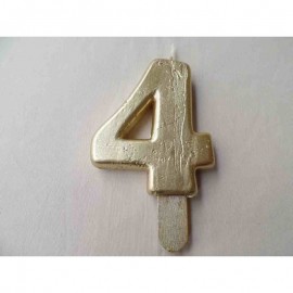 Vela nº 4 Dourado 9,5cm