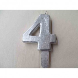 Vela nº 4 Prateado 9,5cm