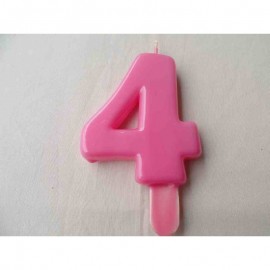 Vela nº 4 Rosa 9,5cm