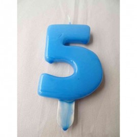 Vela nº 5 Azul Bebé 9,5cm