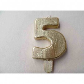 Vela nº 5 Dourado 9,5cm