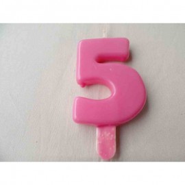 Vela nº 5 Rosa 9,5cm