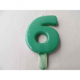 Vela nº 6 Verde 9,5cm