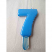 Vela nº 7 Azul Bebé 9,5cm
