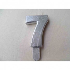 Vela nº 7 Prateado 9,5cm