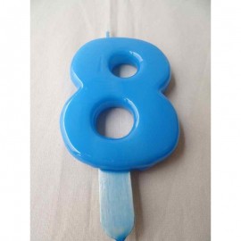 Vela nº 8 Azul Bebé 9,5cm