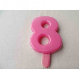 Vela nº 8 Rosa 9,5cm