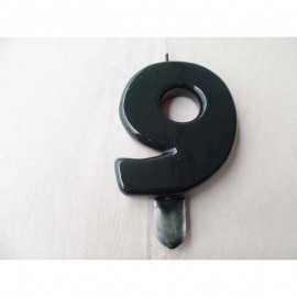 Vela nº 9 Preto 9,5cm
